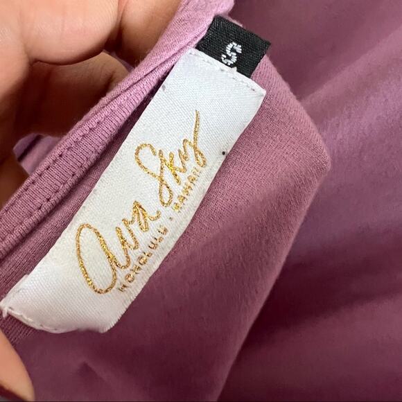 Ava Sky Open Back Drape Pink Purple Tone Tank Stretchy Small - Picture 3 of 7